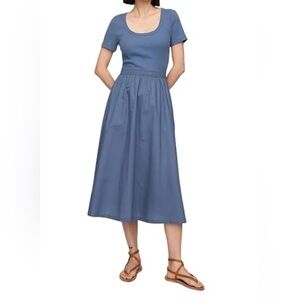 Gap Factory Blue Scoopneck Midi Dress XXL NWT